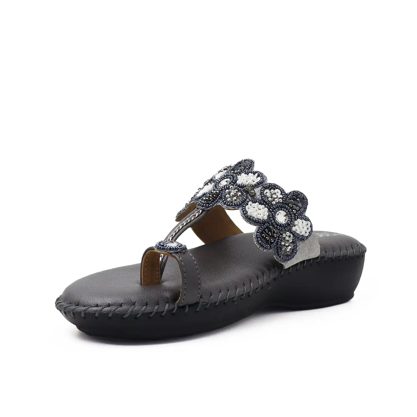 Women's Dr. Recommended Comfort grayFootwear with soft cushioned footbed and lightweight sole by Oyoqchi, angled view