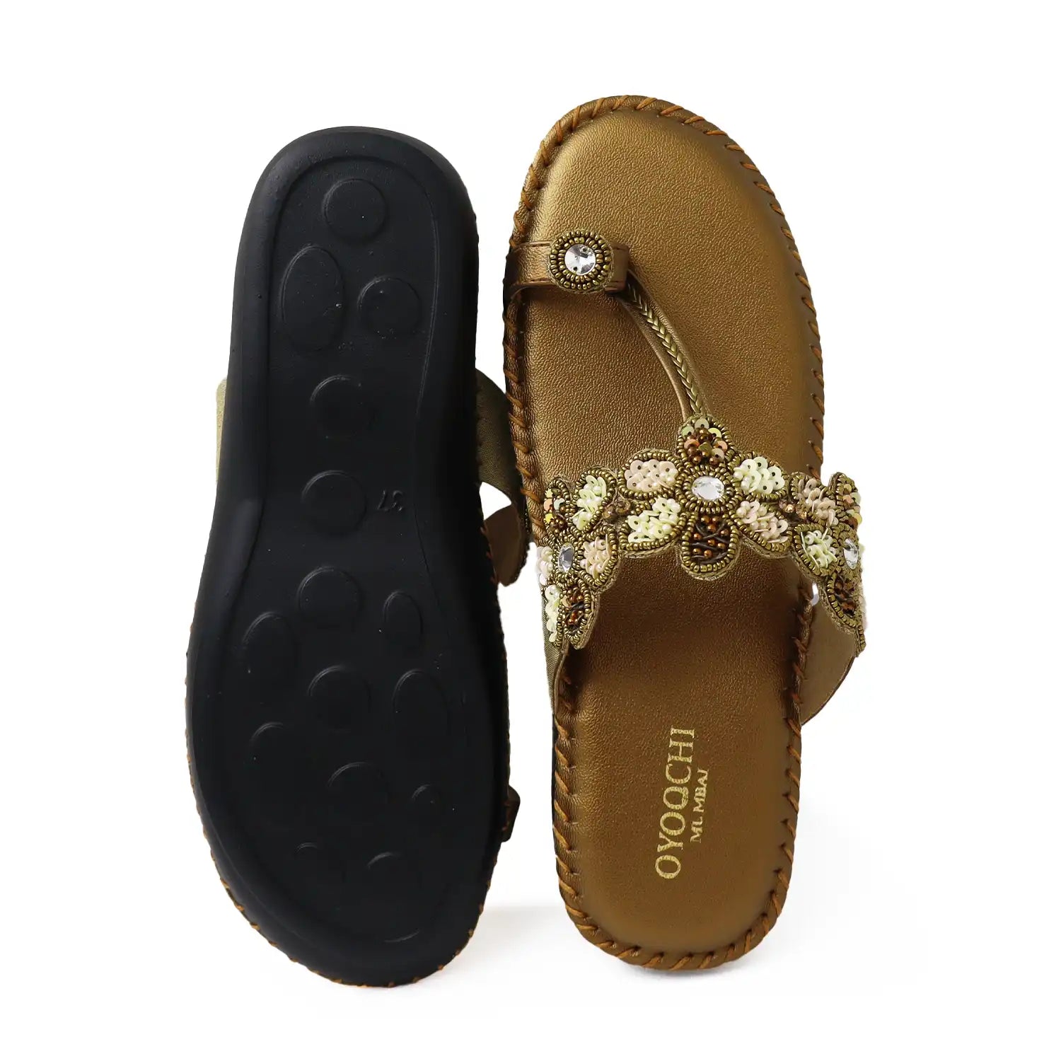 Women's Dr. Recommended Comfort Footwear with soft cushioned footbed and lightweight sole by Oyoqchi, top and sole view
