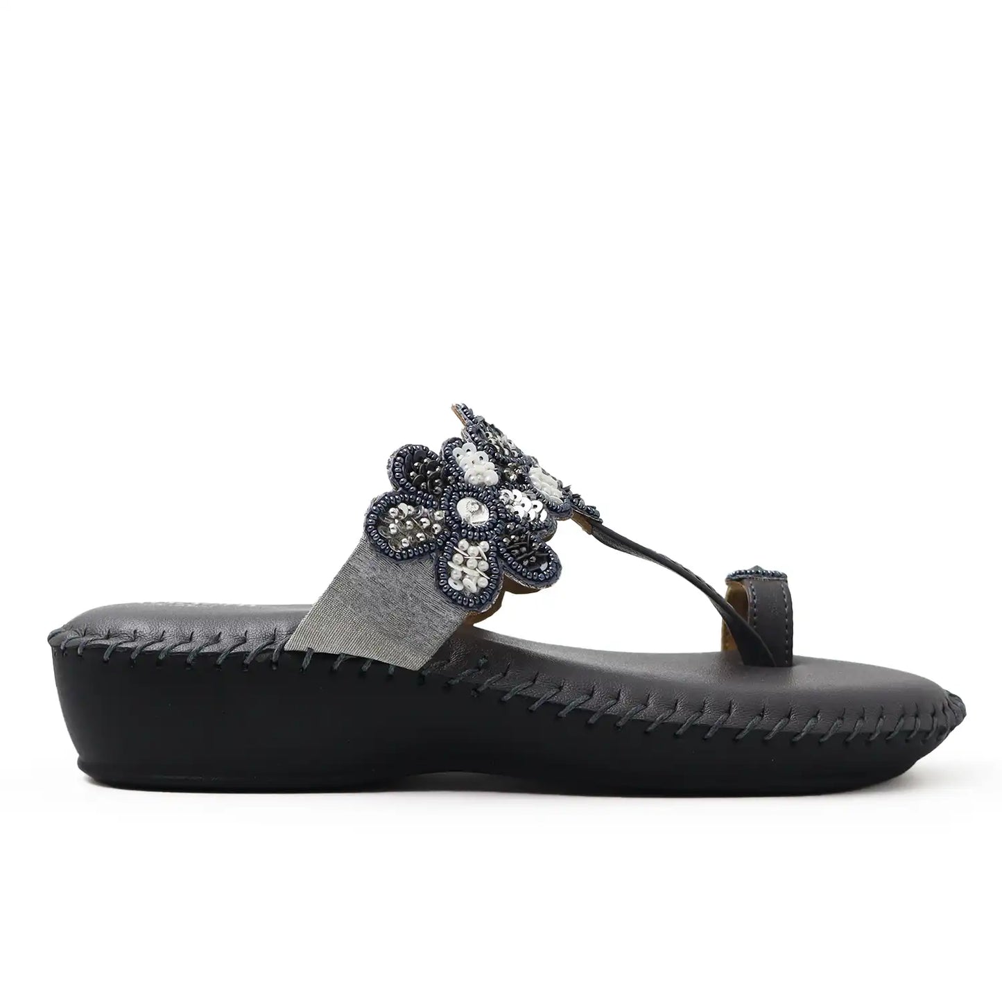 Women's Dr. Recommended Comfort  gray Footwear with soft cushioned footbed and lightweight sole by Oyoqchi, side view