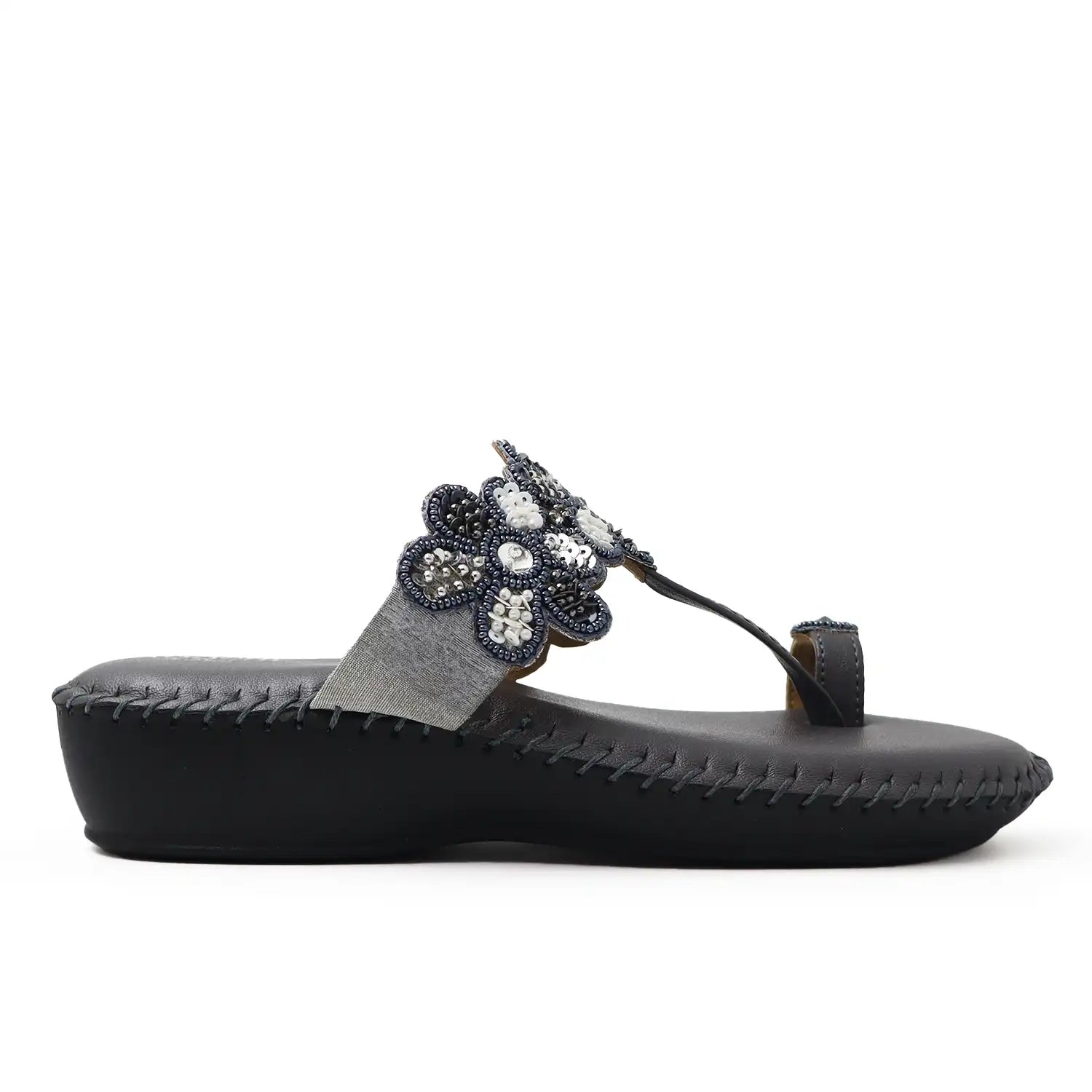 Women's Dr. Recommended Comfort  gray Footwear with soft cushioned footbed and lightweight sole by Oyoqchi, side view