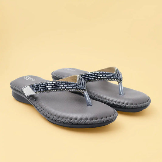 Oyoqchi Comfort One women's comfortable Gray flats with soft cushioned footbed and lightweight anti-slip sole, main image