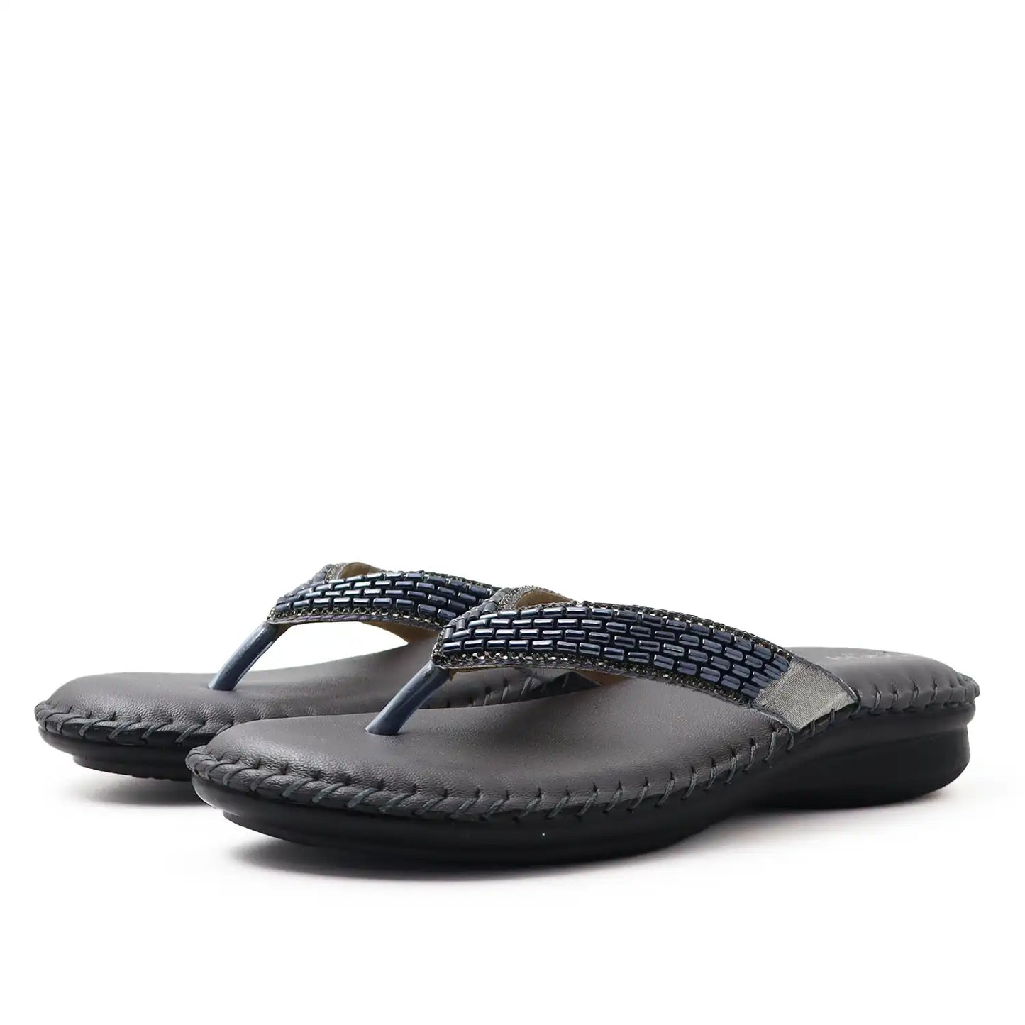 Oyoqchi Comfort One women's comfortable Gray flats with soft cushioned footbed and lightweight anti-slip sole, pair view
