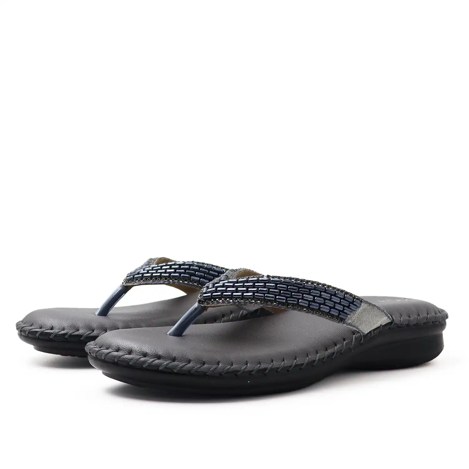 Oyoqchi Comfort One women's comfortable Gray flats with soft cushioned footbed and lightweight anti-slip sole, pair view