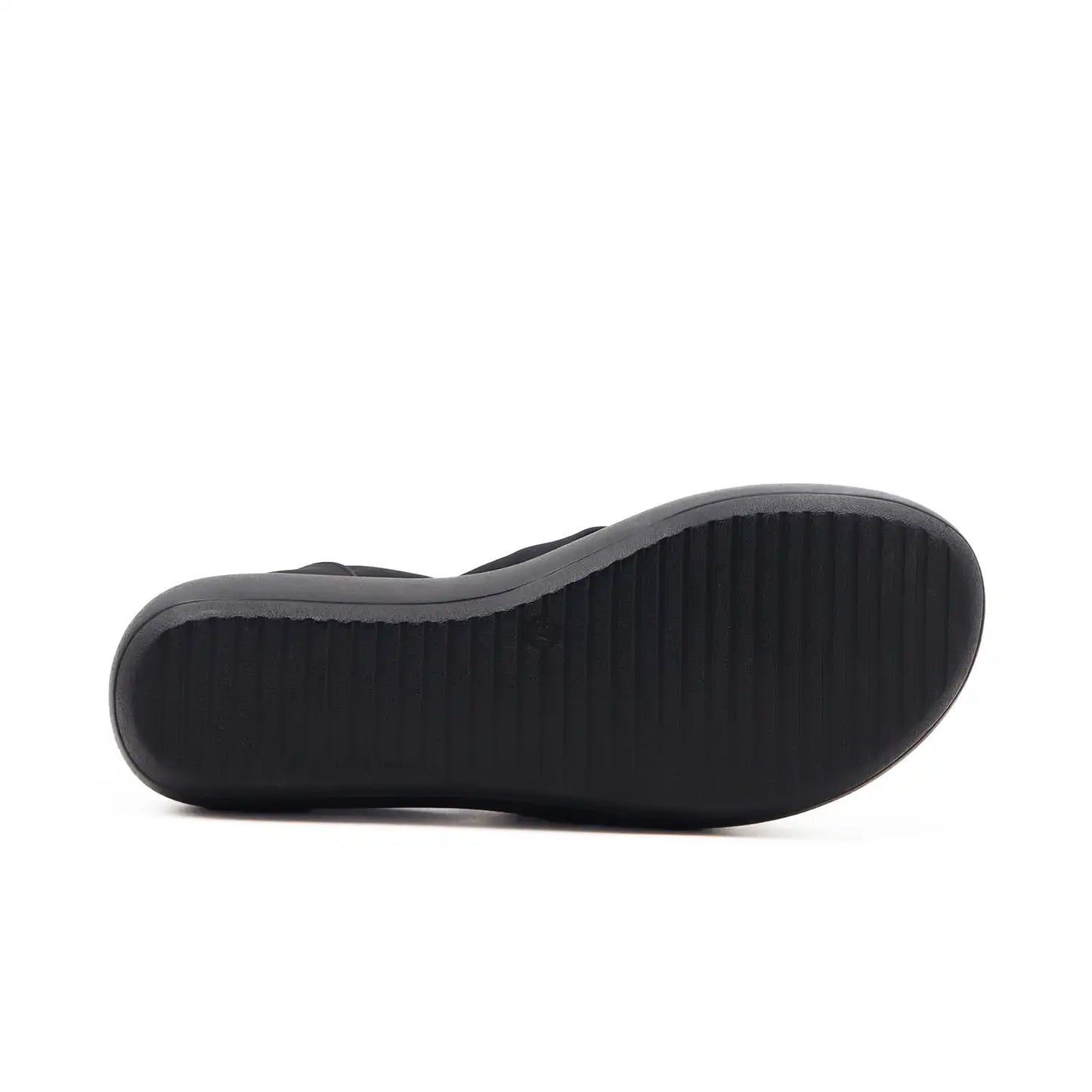 Sole view of  women's platform heel sandals