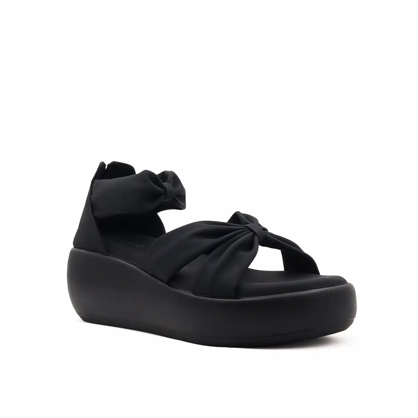 Women's black sandals with 2 in h platform heel