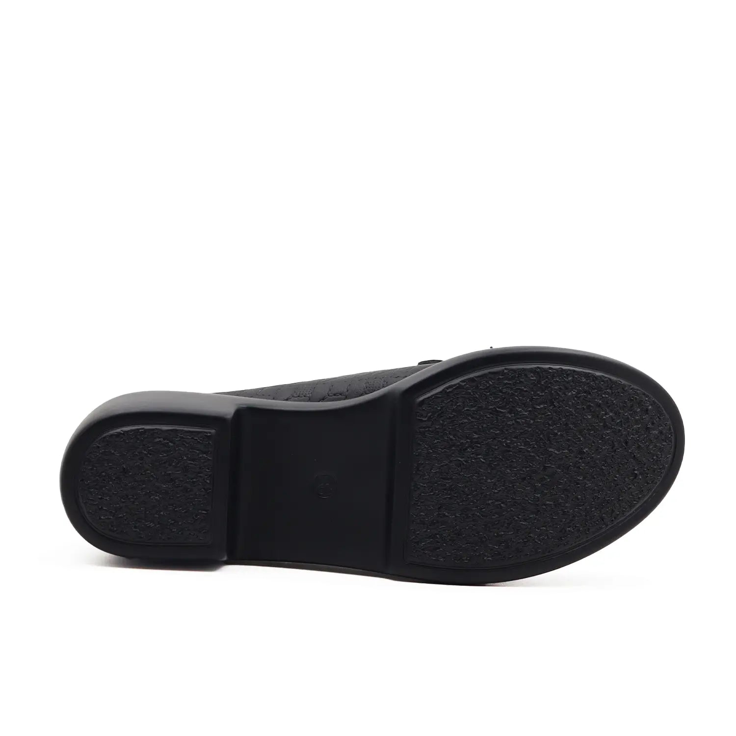 Women's block heel black shoe sole on a white background