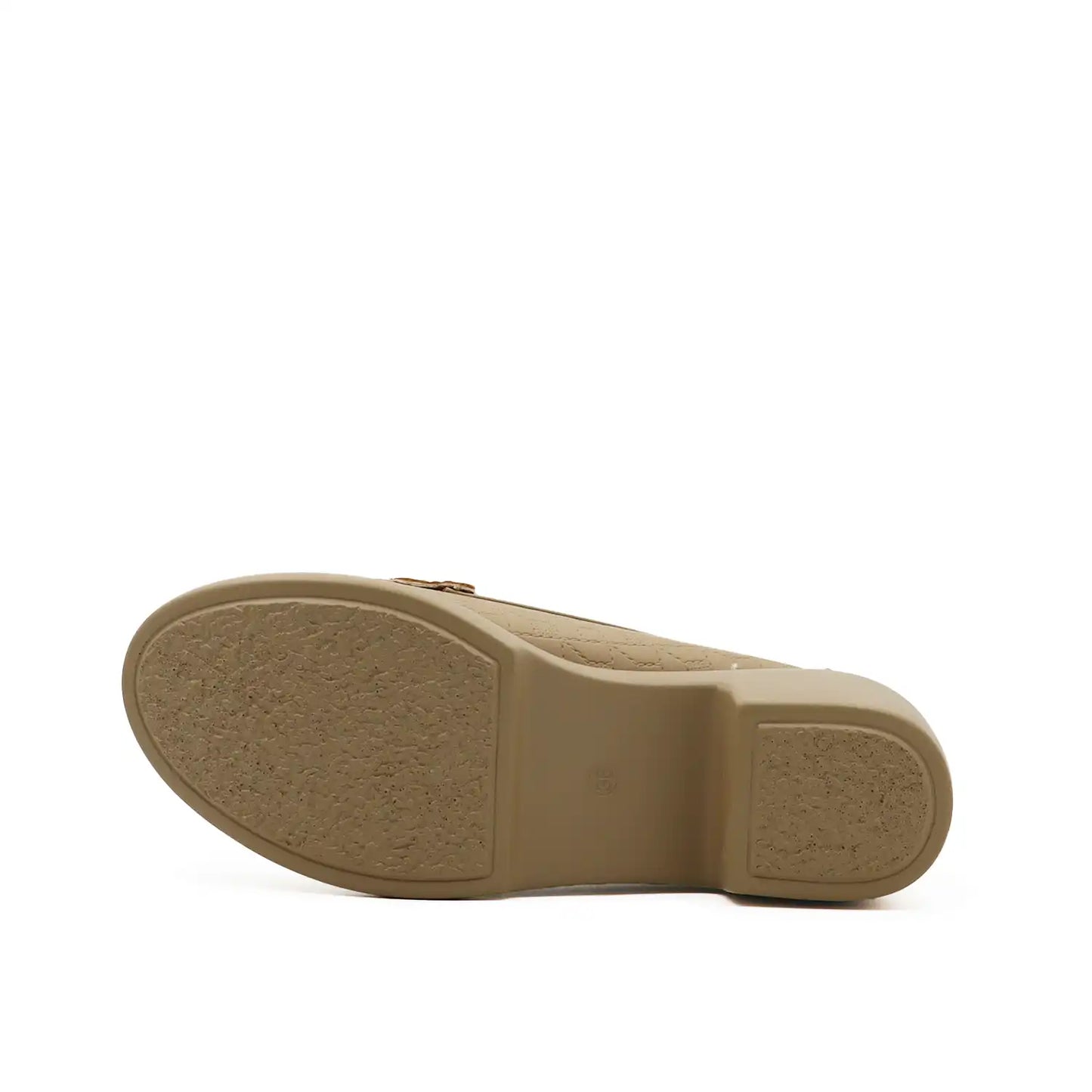 Women's beige shoe sole on a white background