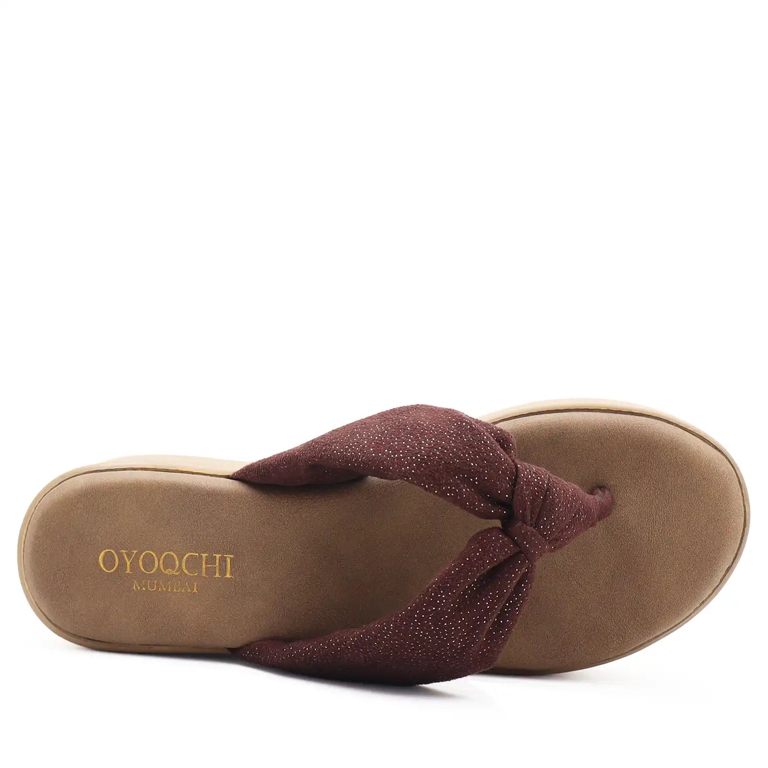 Women's tan platform wedge sandals top view.
