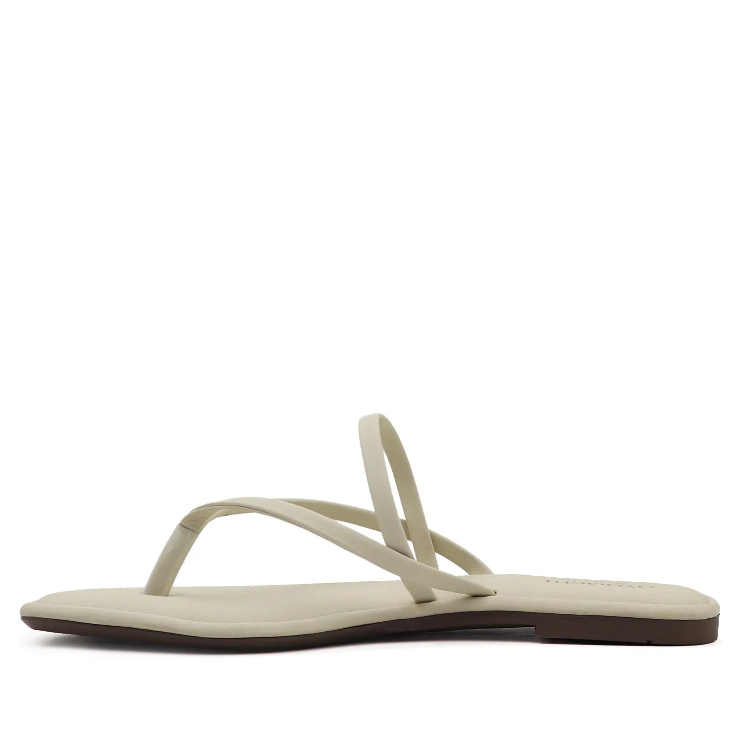 Oyoqchi lisa women's beige flat sandals, side view