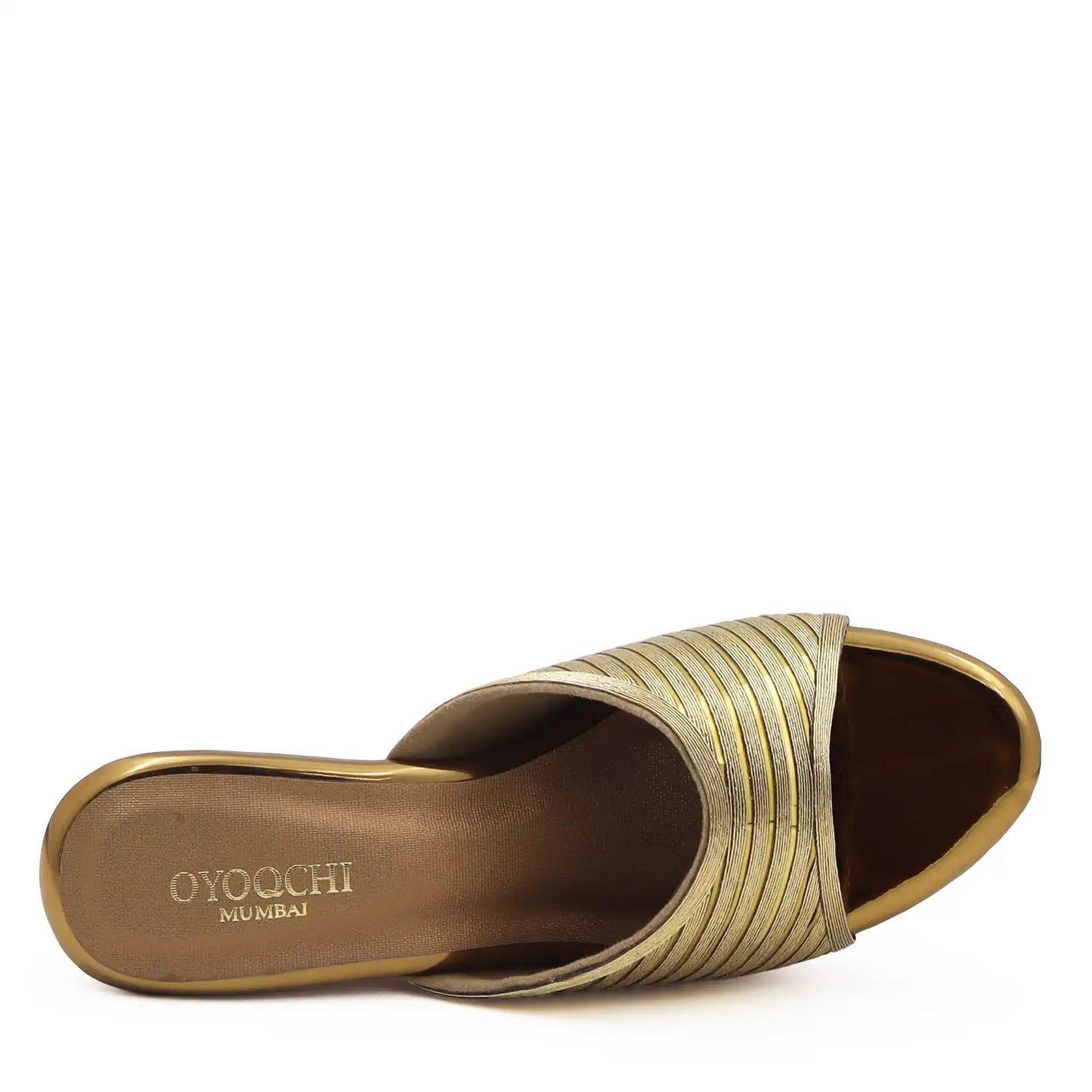 Top view of women's antique wedge heel sandal