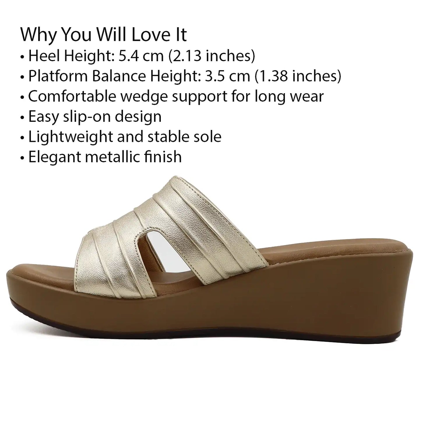 Beige platform wedge heel showing heel height and design