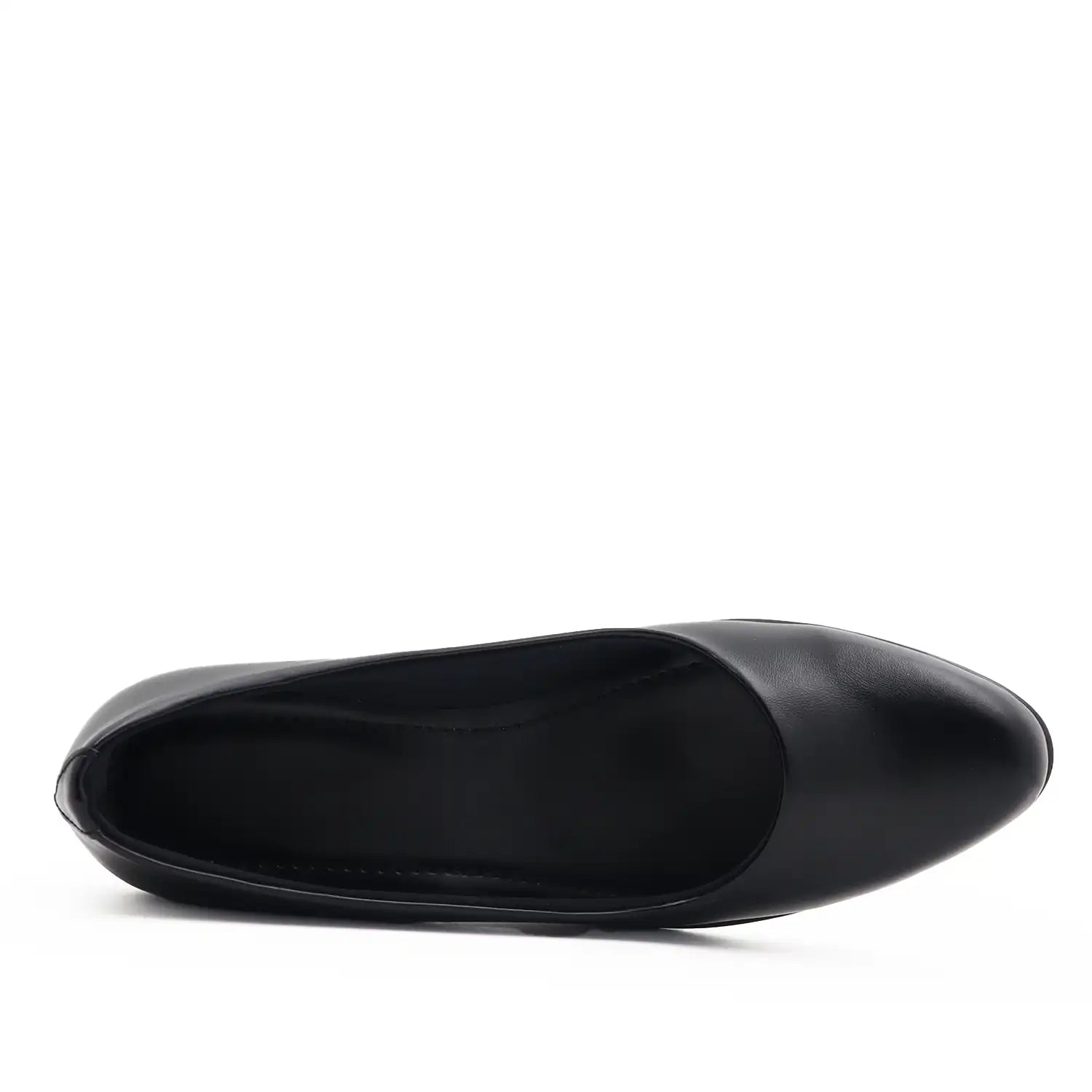 Women's black office wear heeled shoes, Comfortable pump shoe. top view