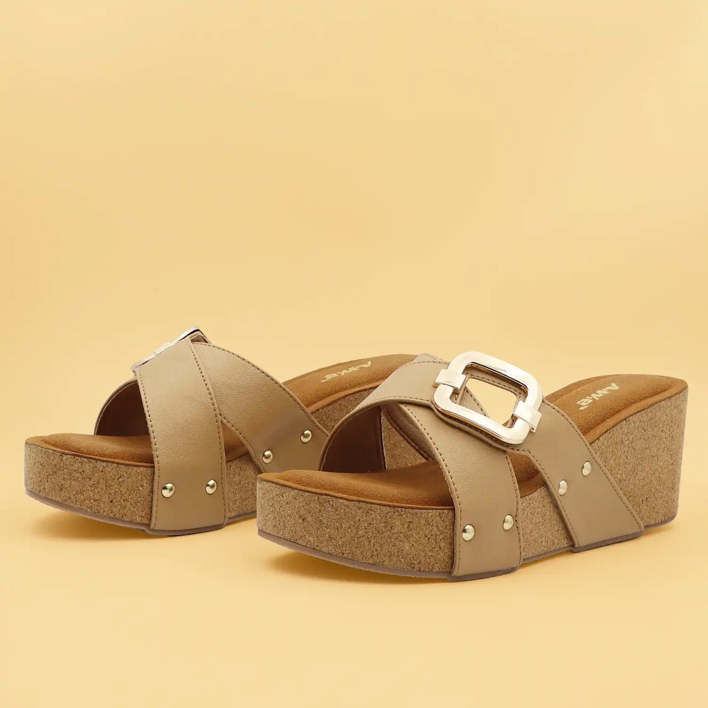 Women's 2.5 inch Platform Wedge Sandals with soft cushioned footbed in Black and Brown for office wear, casual outings and everyday comfort.